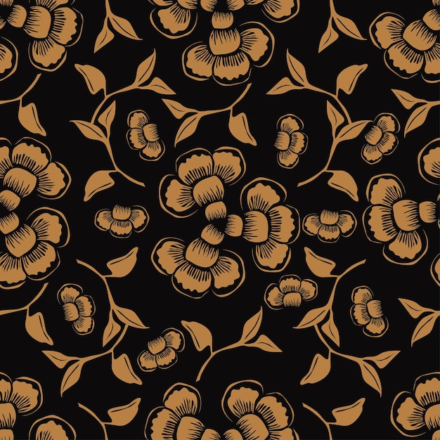 Patrón floral sin costuras con plantas silvestres en estilo vintage hermoso diseño botánico