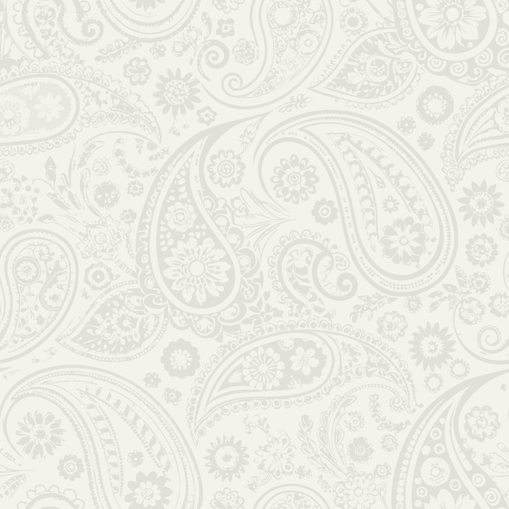 Vector patrón floral sin costuras con remolinos inspirados en el paisley y motivos florales sutiles en tonos suaves