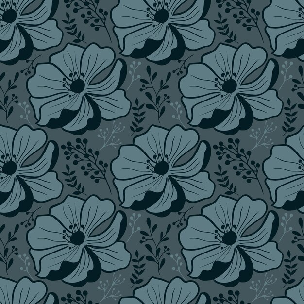 Patrón floral sin costuras Repetición floral para tela y textil Fondo de flores