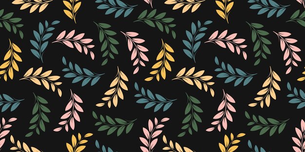 Patrón floral sin costuras verano creativo vibrante colorido a la moda vintage vector de estilo retro