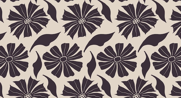 Patrón floral sin costuras vintage dibujado a mano Texturas florales para fondos