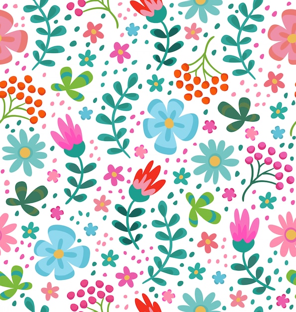 Patrón floral sin costuras