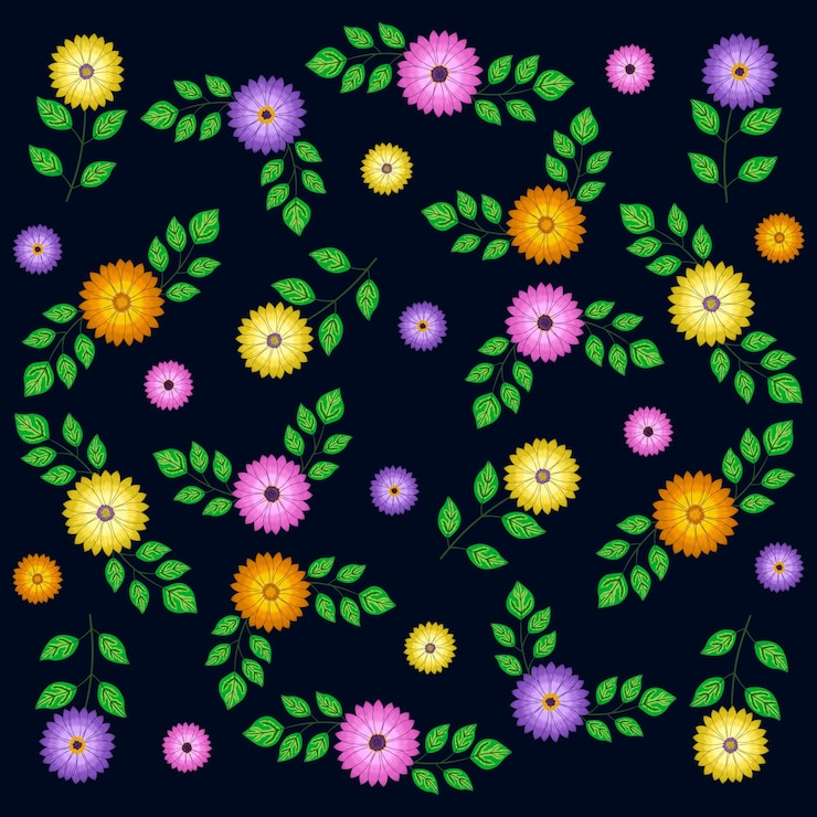 Vector patrón floral sin costuras