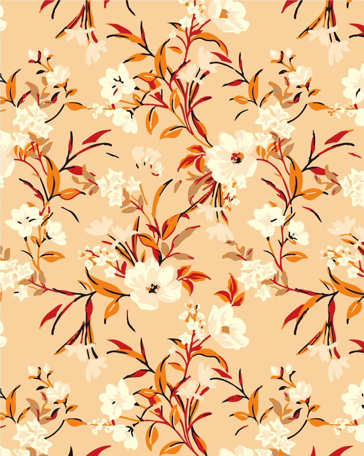 Patrón floral cremoso