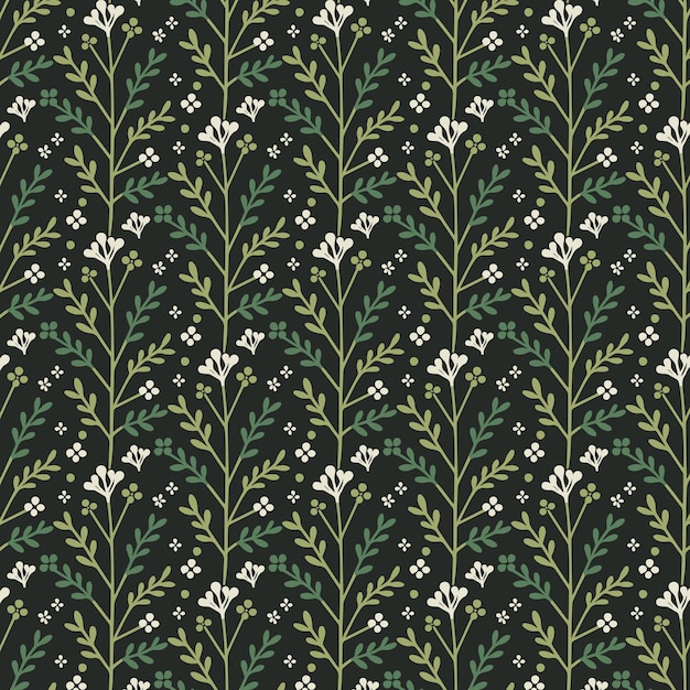 patrón floral decorativo sin costuras con textura botánica clásica para impresión y diseño textil