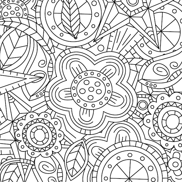 Vector patrón floral dibujado a mano textura con flores