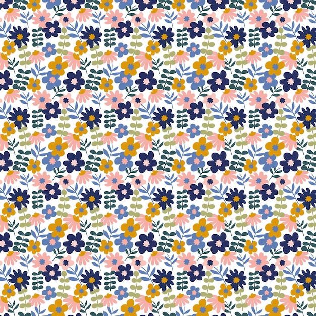 Patrón floral dibujado a mano