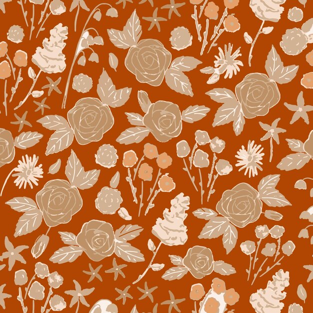 patrón Floral diseño de arte floral sin costuras vectorial