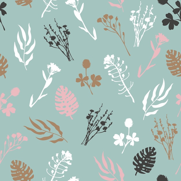 Patrón floral para diseño textil y papel Plantas naturaleza natural natural ecológico