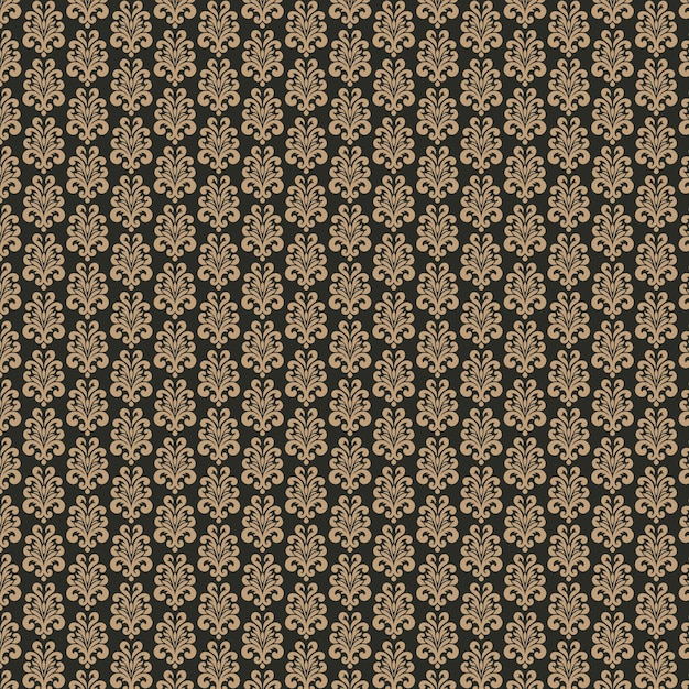patrón floral dorado en un vector de fondo negro