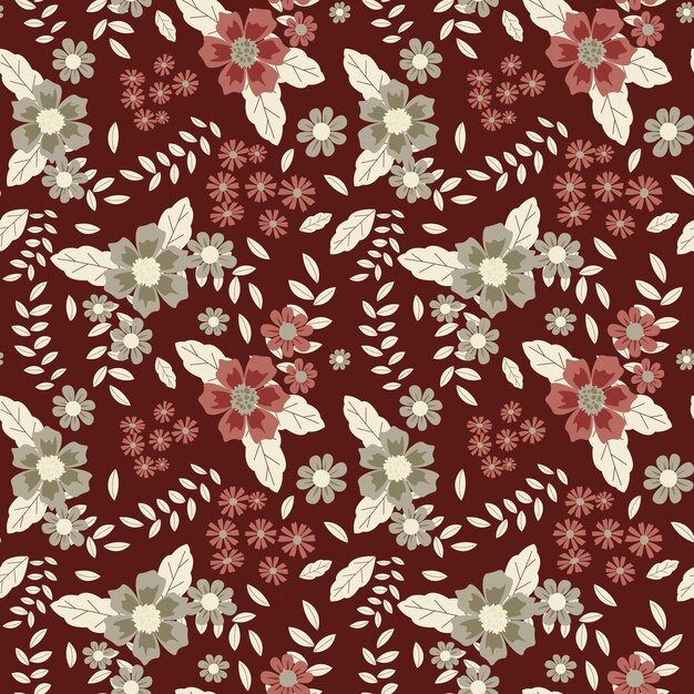 Patrón floral en estilo sin costuras