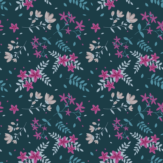 Patrón floral en estilo sin costuras