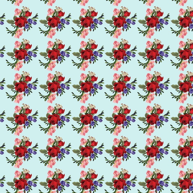 Patrón floral exótico pintado a mano de vector libre