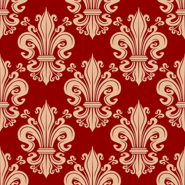 Patrón floral flor de fleurdelis inconsútil vintage