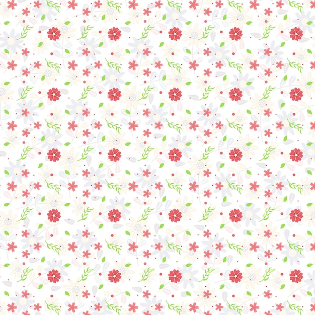 un patrón floral con flores rojas y hojas verdes