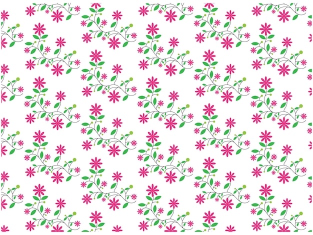 un patrón floral con flores rosadas en un fondo blanco