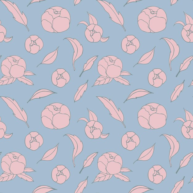 Patrón floral Fondo sin costuras vectorial con flores decorativas