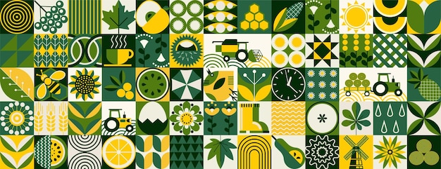 Patrón floral geométrico estilo escandinavo motivos ucranianos plantas florales orgánicas naturales