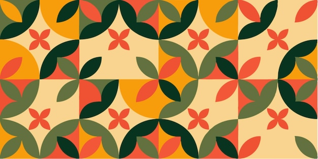 Patrón floral geométrico retro