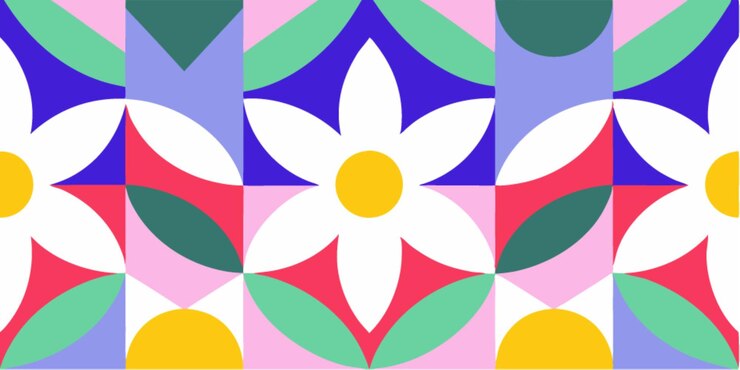Vector patrón floral geométrico
