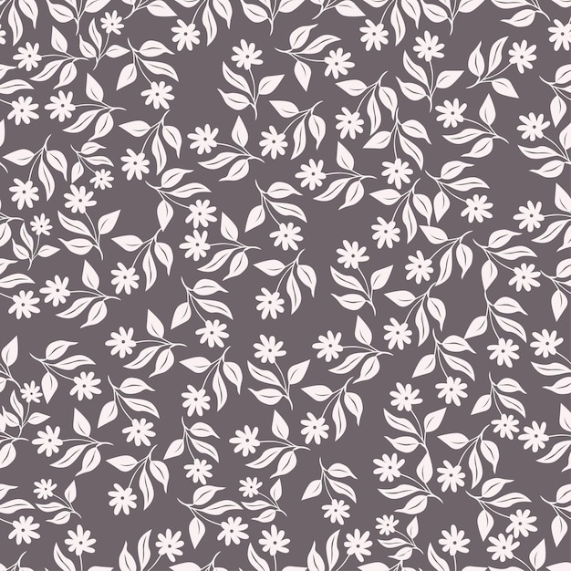 un patrón floral con hojas y flores