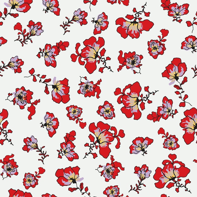 Patrón floral de magnolia sin costuras dibujado a mano Bueno para el diseño textil de papel tapiz
