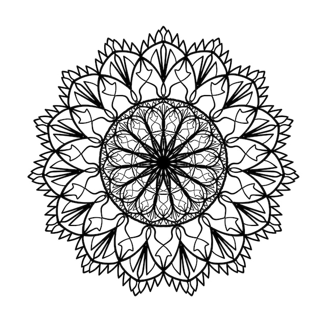 Patrón floral de mandala elemento de página de libro para colorear para adultos o niños