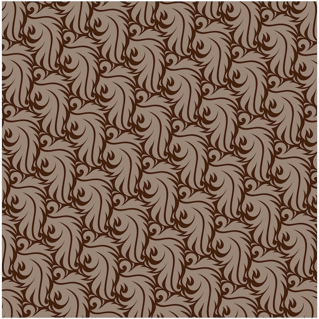 Patrón floral marrón sin costuras Pluma de plumas orgánicas abstractas sin costuras Arte de pared de forma de garabateo aleatorio