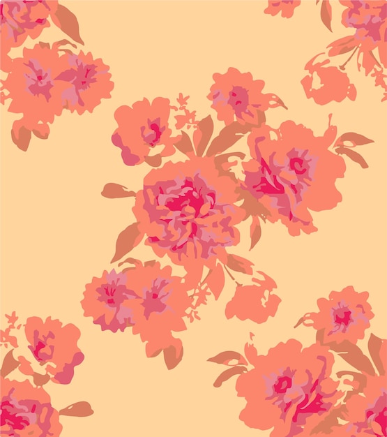 Patrón floral de melocotón
