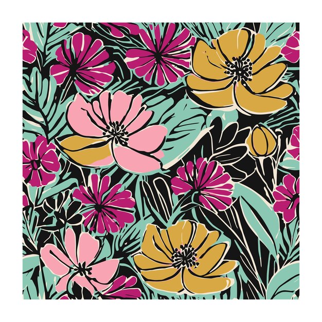 Patrón floral moderno de moda
