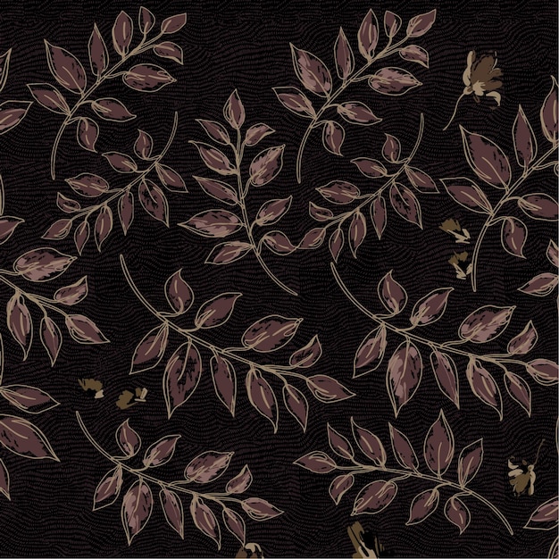 un patrón floral se muestra en un fondo negro