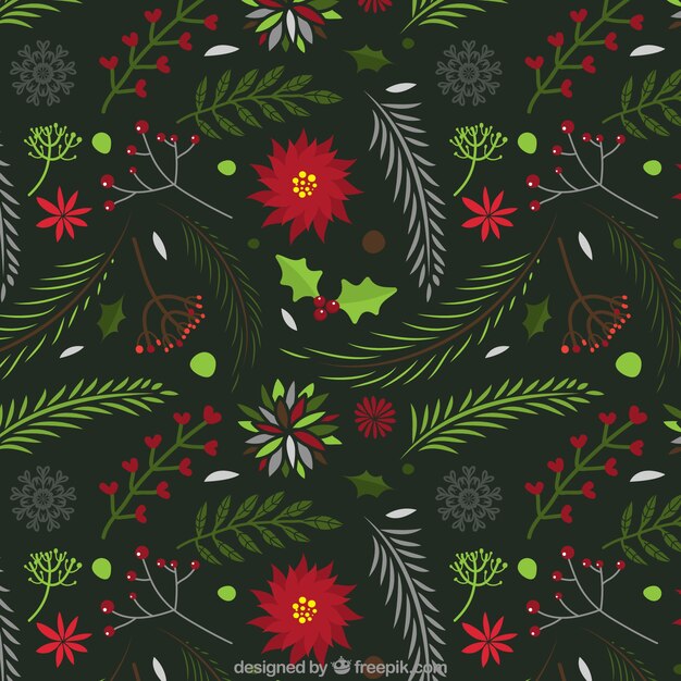 patrón floral de navidad