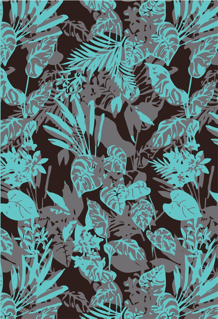 un patrón floral con la palabra " azul " en él