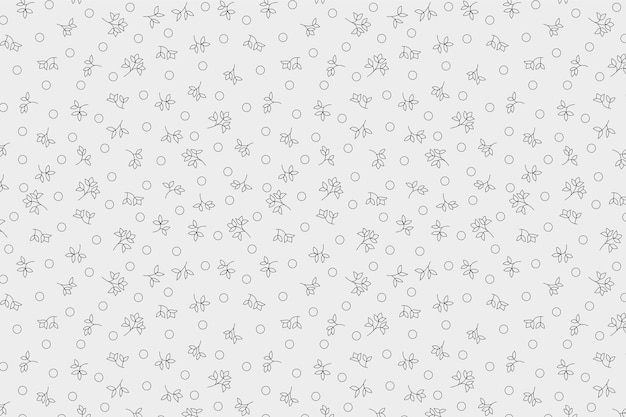 Patrón floral plateado lindo sobre un fondo blanco, patrón floral sin costura vectorial, patrón vectorial