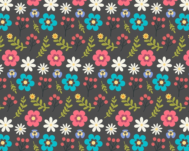 Patrón floral de primavera Papel de pared floral para álbumes de recortes Ilustración vectorial