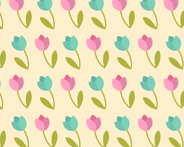 Patrón floral de primavera Papel de pared floral para álbumes de recortes Ilustración vectorial