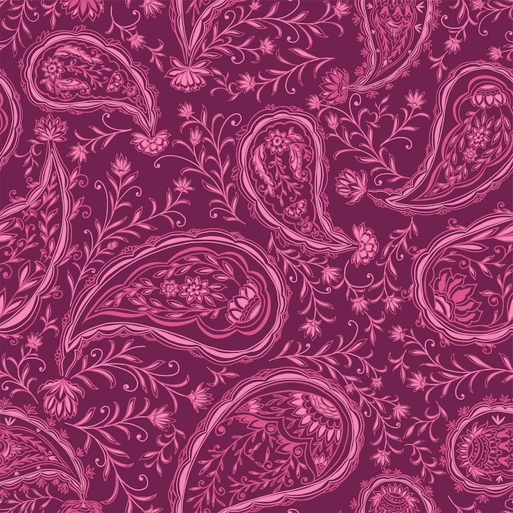 Vector patrón floral púrpura de paisley