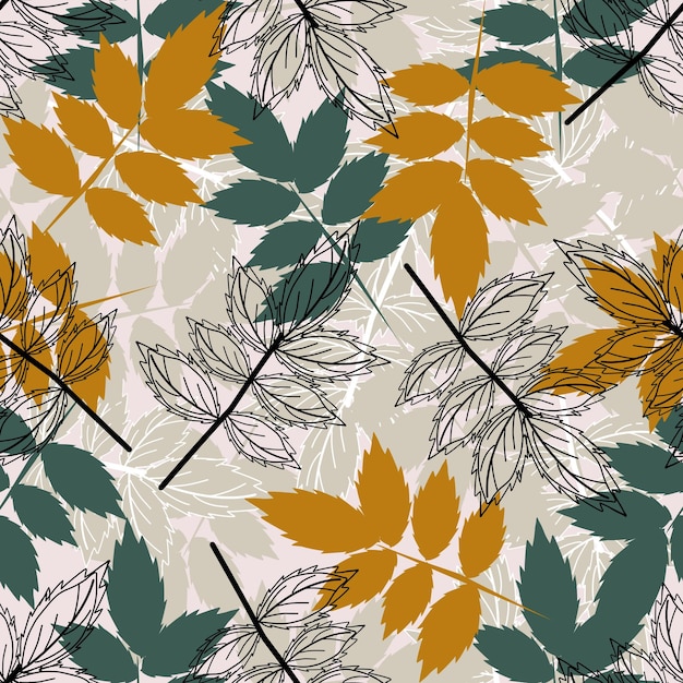 Patrón floral ramas de flores sin costuras patrón sin costuras ilustración vectorial de flores patrón