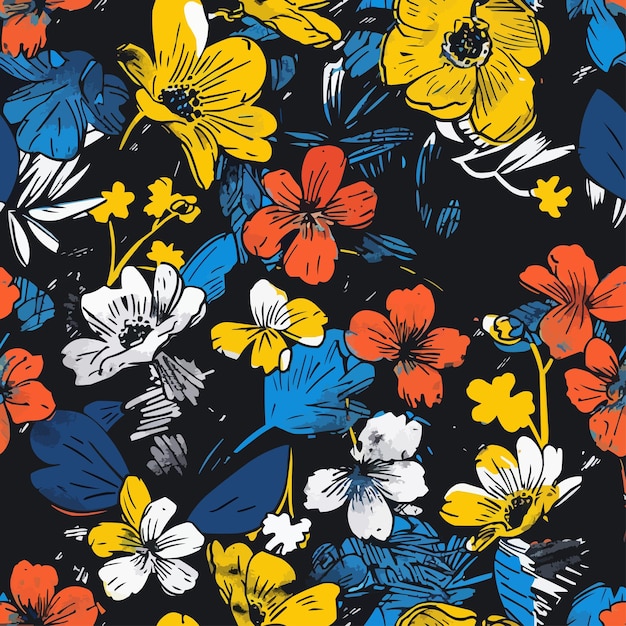 patrón floral retro fondo de flores de primavera