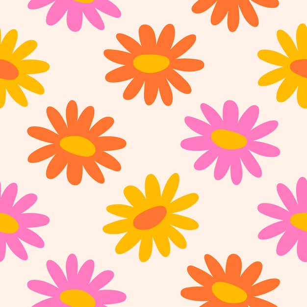 Patrón floral retro Patrón floril sin costuras de primavera Patrón de flores