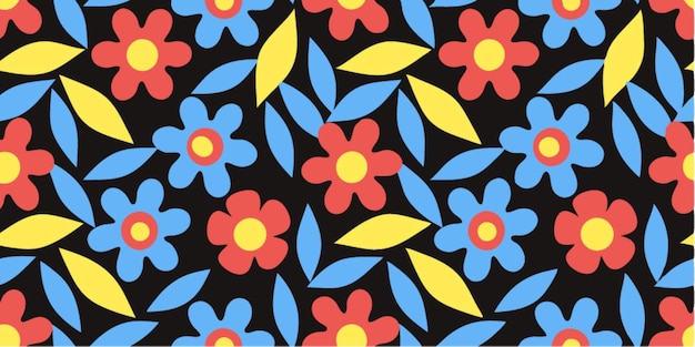 Patrón floral retro