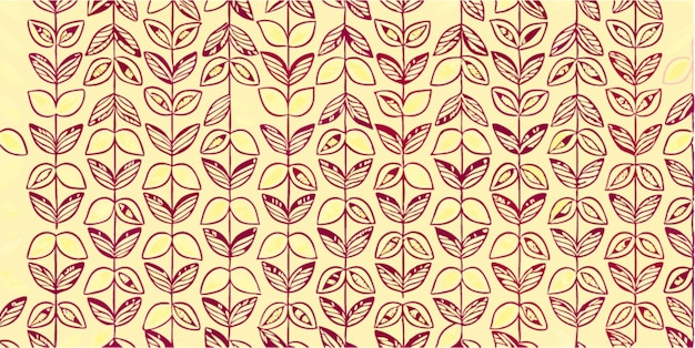 Patrón floral rojo y amarillo