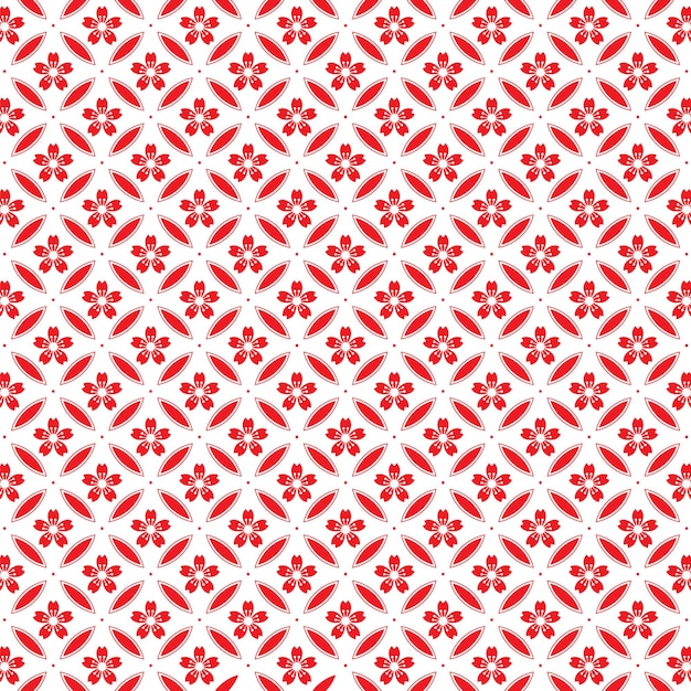 Patrón floral rojo sobre un fondo blanco diseño de fondo de patrón chino