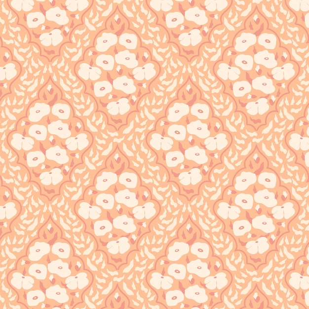 un patrón floral rosa y naranja se muestra en un fondo rosa perfecto para envolver el papel tapiz de tela