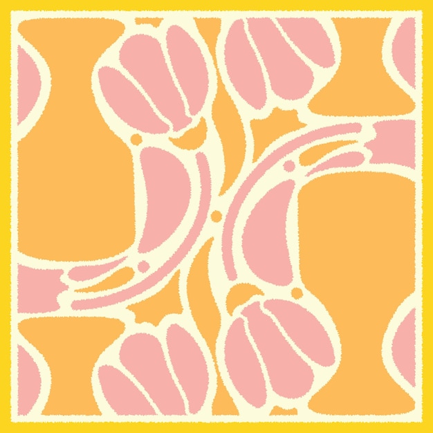 Patrón floral rosado y naranja