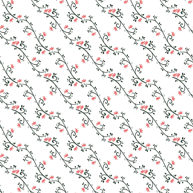 Patrón floral sobre fondo blanco