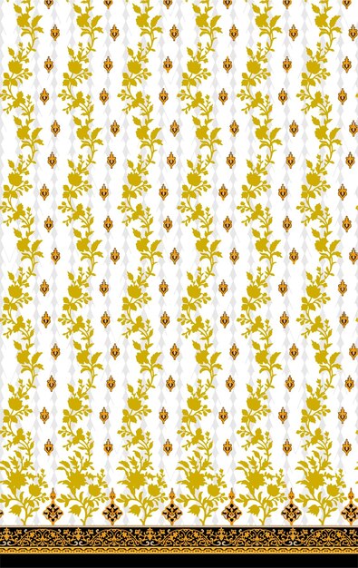 Patrón floral sobre un fondo blanco.