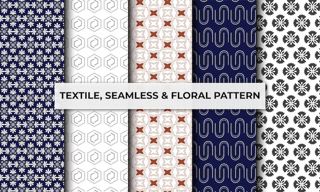 Patrón floral y textil sin costura vectorial
