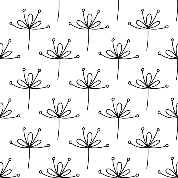 Patrón floral transparente aislado sobre fondo blanco ilustración de stock vector