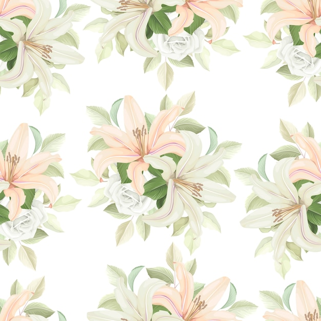 patrón floral transparente con color suave